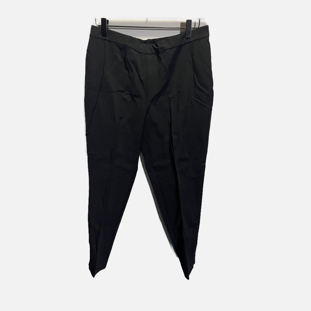 Isaac Mizrahi Live Black Ankle Pants Side Zip Hem Tapered Trousers 12P